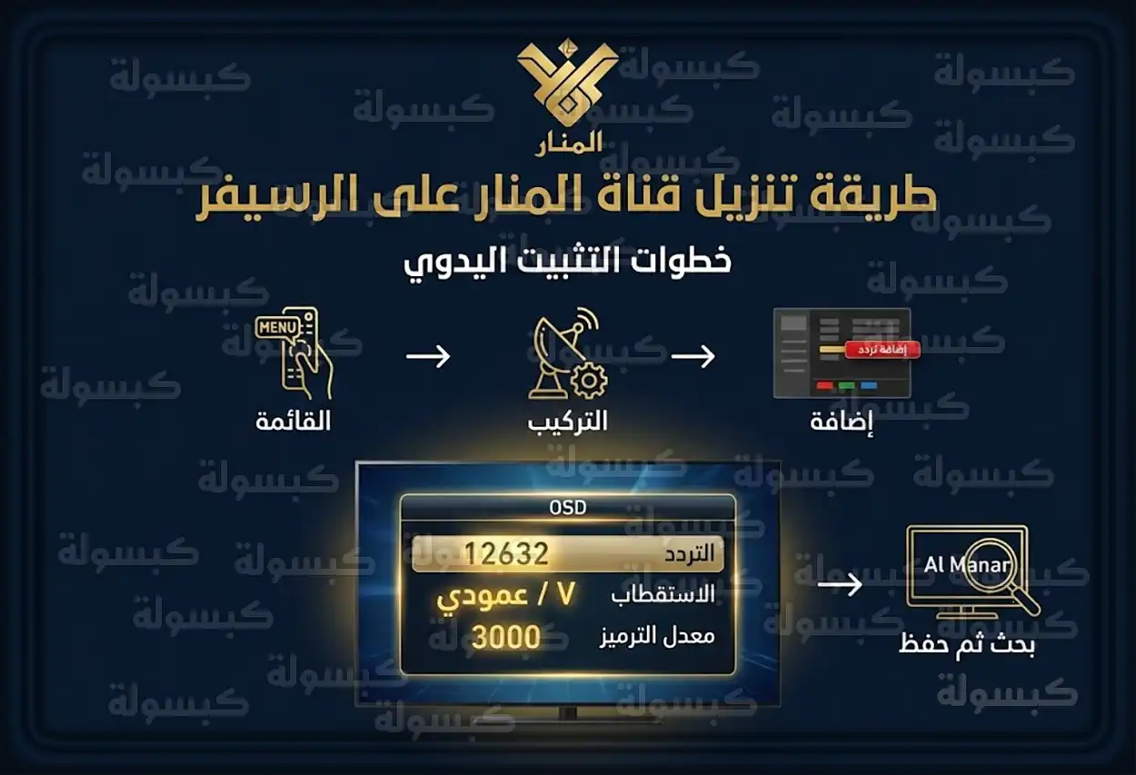 خطوات ضبط تردد المنار
