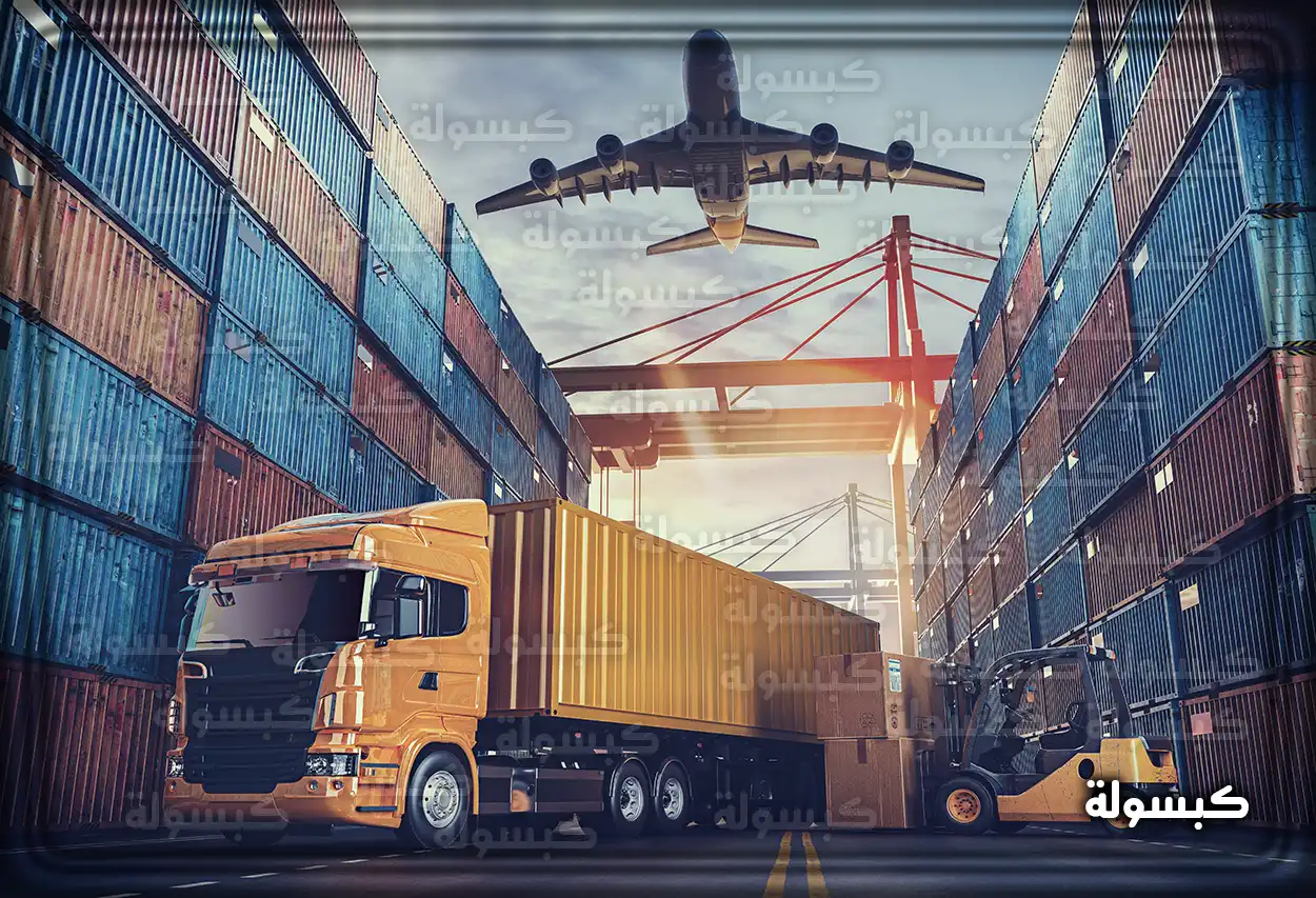 شاحنة نقل بري تعبر الطريق الصحراوي بين السعودية ومصر