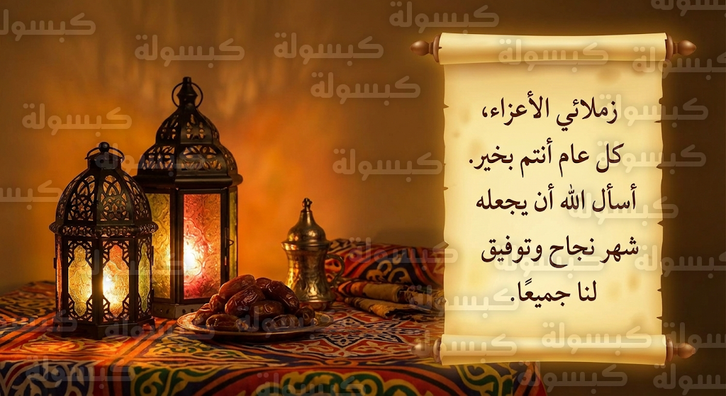 تهنئة رسمية بمناسبة رمضان 2026 - 1447.. للأهل والأصدقاء وزملاء العمل لتعزيز روح الفريق في المؤسسات