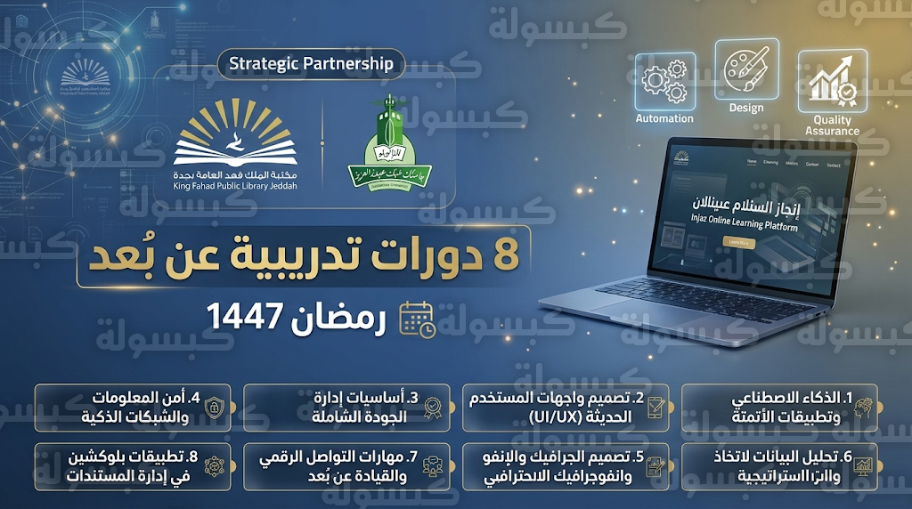  دورات مكتبة الملك فهد العامة بجدة 2026 - 1447