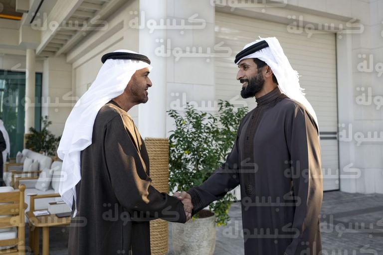 الشيخ محمد بن زايد آل نهيان والفريق الركن الشيخ ناصر بن حمد آل خليفة في قصر الشاطئ