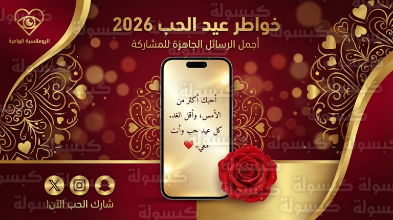 أجمل خواطر عيد الحب 2026: قائمة رسائل رومانسية جاهزة للنسخ والمشاركة عبر المنصات