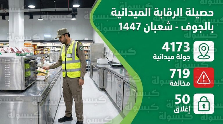 أمانة الجوف تغلق 50 منشأة وترصد 719 مخالفة صحية خلال جولات رقابية مكثفة في شهر شعبان