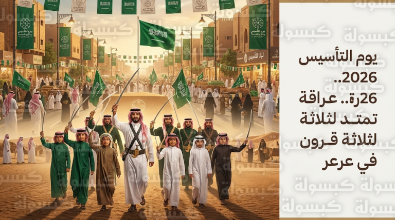 أهالي مدينة عرعر يواصلون احتفالات يوم التأسيس 2026 بالأزياء التراثية والعرضة السعودية