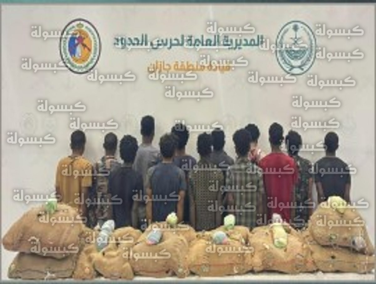 إحباط محاولة تهريب كمية ضخمة من القات بقطاع الدائر والإطاحة بـ 13 مخالفاً لنظام أمن الحدود