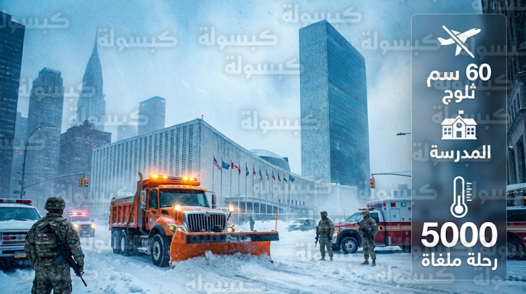 إعلان حالة الطوارئ واستنفار للحرس الوطني لمواجهة أقوى عاصفة ثلجية تضرب نيويورك وعدة ولايات أمريكية