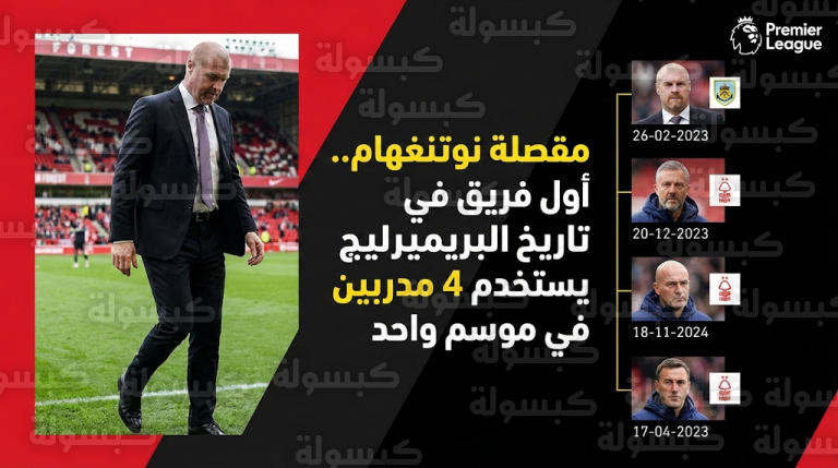 إقالة شون دايتش تجعل نوتنغهام فورست أول فريق في تاريخ البريميرليج يستعين بأربعة مدربين خلال موسم واحد