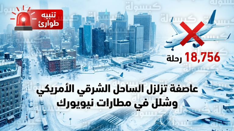 إلغاء آلاف الرحلات الجوية في مطارات نيويورك وتوجيهات عاجلة للمسافرين السعوديين