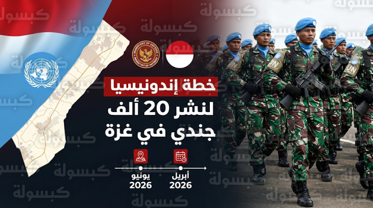 إندونيسيا تجهز 20 ألف جندي للمشاركة في قوة حفظ سلام دولية بقطاع غزة عام 2026