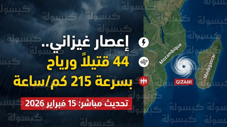 ارتفاع حصيلة ضحايا إعصار غيزاني إلى 44 قتيلاً في موزمبيق ومدغشقر وسط تحذيرات من فيضانات لاحقة تفاقم الأوضاع الإنسانية