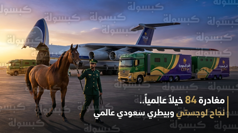استكمال إجراءات عودة 84 خيلاً من نخبة الجياد العالمية المشاركة في كأس السعودية 2026