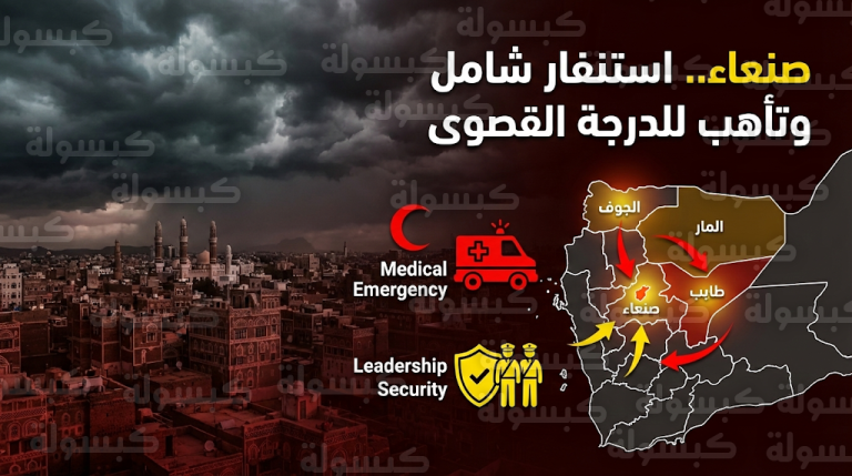 استنفار عسكري واسع في صنعاء مع رفع مليشيات الحوثي حالة التأهب للدرجة القصوى تحسباً لضربات جوية مرتقبة