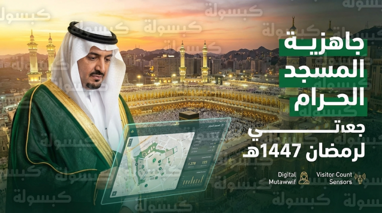 الأمير سعود بن مشعل يتفقد الجاهزية التشغيلية للمسجد الحرام استعداداً لاستقبال ضيوف الرحمن في رمضان 1447