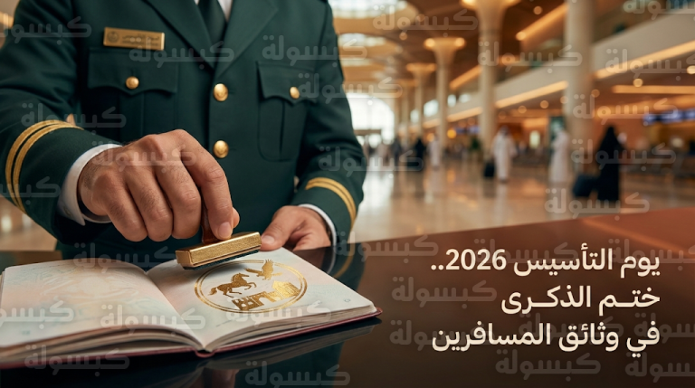 الجوازات السعودية تبدأ تفعيل الختم الخاص بيوم التأسيس 2026 لتوثيق رحلات المسافرين عبر كافة المنافذ الدولية