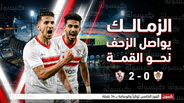 الزمالك يضرب حرس الحدود بثنائية فتوح ومنسي ويواصل نغمة الانتصارات في الدوري المصري