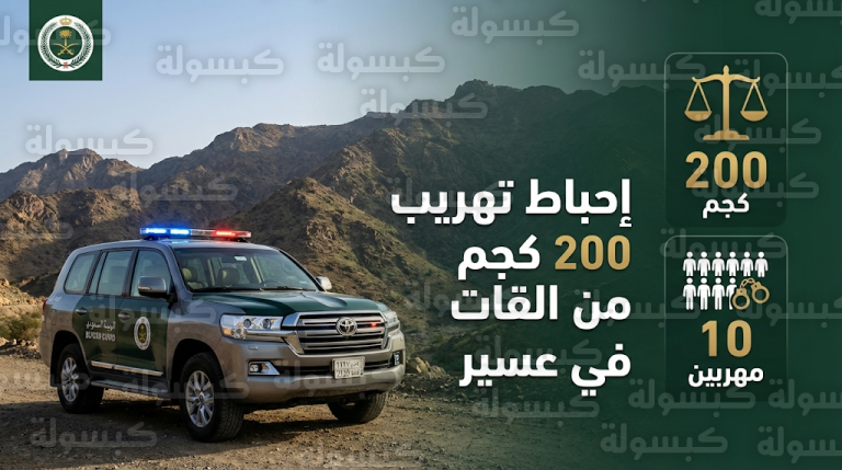 القبض على 10 مهربين إثيوبيين حاولوا إدخال كميات ضخمة من السموم عبر حدود المملكة في عسير