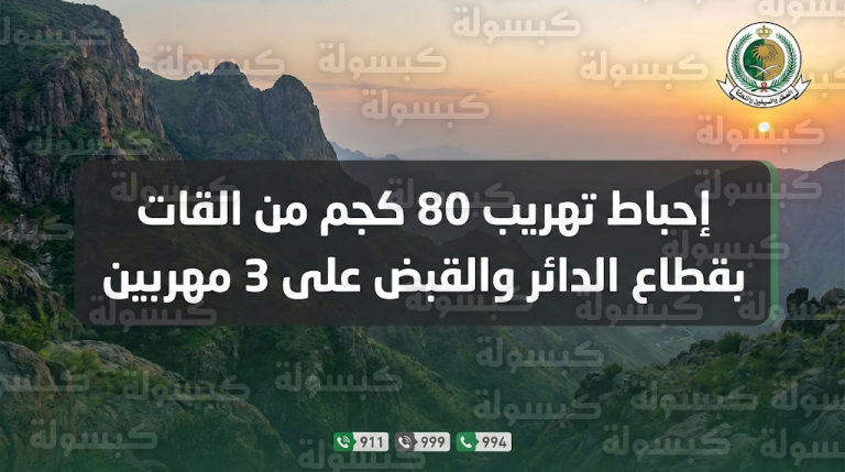 القبض على 3 مخالفين حاولوا تهريب كميات كبيرة من السموم المخدرة عبر الحدود الجبلية في جازان
