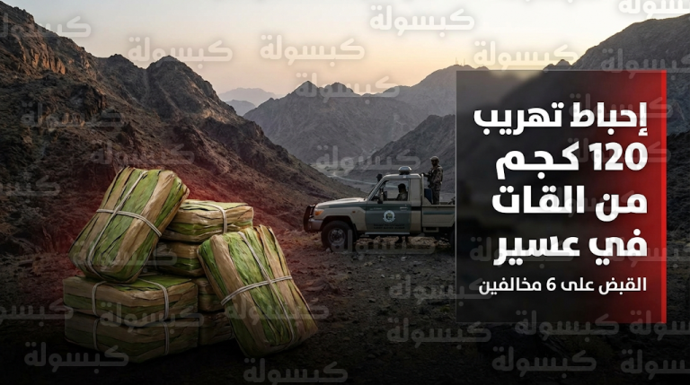 القبض على 6 مخالفين من الجنسية الإثيوبية حاولوا تهريب شحنة مخدرات ضخمة عبر حدود عسير