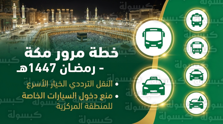 المرور السعودي يعلن خطة تنظيم حركة السير وتسهيل وصول المعتمرين للحرم المكي في رمضان 2026