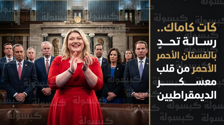 النائبة الجمهورية كات كاماك تثير الجدل بجلوسها وسط الديمقراطيين بالفستان الأحمر خلال خطاب حالة الاتحاد