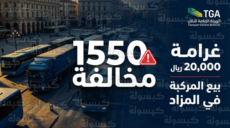 الهيئة العامة للنقل تضبط 1550 مخالفة لنقل الركاب وتكشف عن عقوبات رادعة تشمل غرامة 20 ألف ريال وحجز المركبة