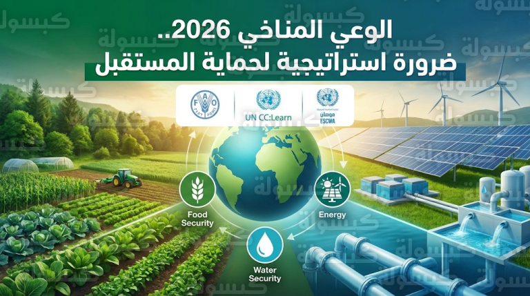 الوعي المناخي يتحول من رفاهية معرفية إلى ركيزة استراتيجية لحماية الأمن الغذائي والمائي في عام 2026