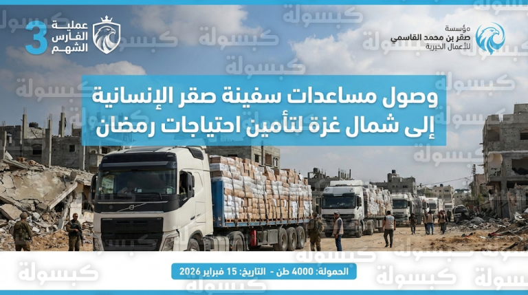 انطلاق عملية توزيع مساعدات سفينة صقر الإنسانية في شمال قطاع غزة لتأمين احتياجات الأسر النازحة قبل شهر رمضان