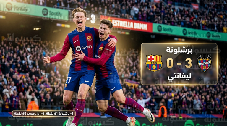 برشلونة يستعيد صدارة الدوري الإسباني بالفوز على ليفانتي بثلاثية نظيفة بعد تعثر ريال مدريد
