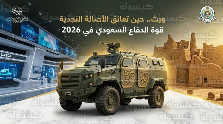 بلمسة تراثية معاصرة.. الحرس الوطني يكشف عن دمج فنون “وِرث” النجدية في هياكل مركباته الدفاعية المتطورة