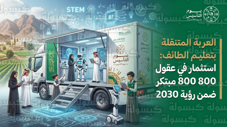 بمشاركة 800 طالب وطالبة.. تعليم الطائف يطلق مختبراً متنقلاً لدمج التقنية بالهوية الوطنية ضمن رؤية 2030