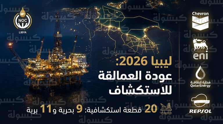 تحالفات شيفرون وإيني وقطر للطاقة تتصدر نتائج أكبر جولة استكشاف دولية للنفط والغاز في ليبيا