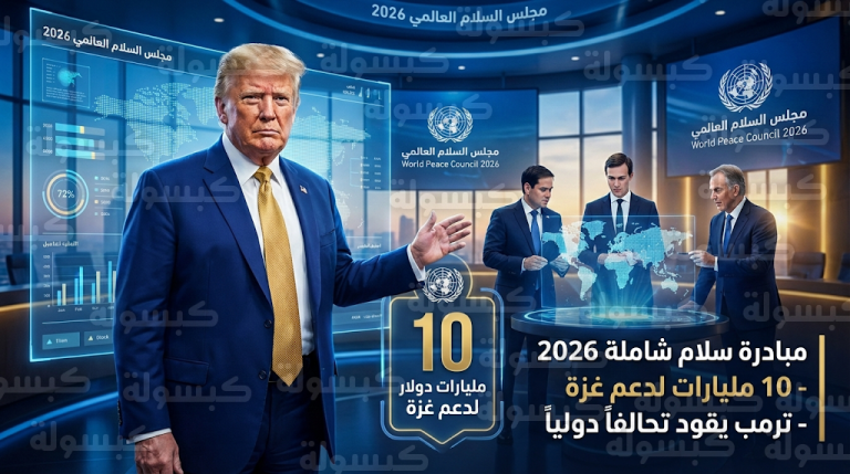 ترمب يعلن إطلاق مجلس السلام العالمي وتخصيص 10 مليارات دولار لدعم قطاع غزة