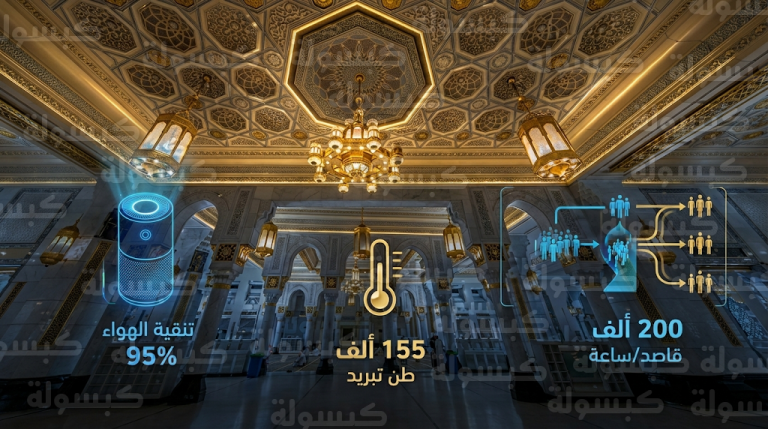 تشغيل أضخم منظومة تبريد عالمية وإدارة حشود ذكية لخدمة 200 ألف قاصد في الساعة بالحرمين الشريفين خلال موسم 2026