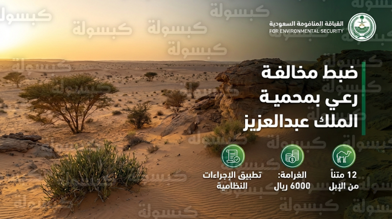 تغريم مواطن 6 آلاف ريال لممارسة الرعي الجائر داخل نطاق محمية الملك عبدالعزيز الملكية