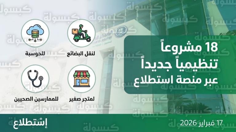 تفاصيل 18 مشروعاً جديداً عبر منصة استطلاع تشمل تنظيم نقل البضائع بالدراجات واشتراطات محلات التبغ