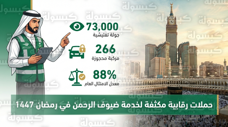 تكثيف الرقابة على الكدادة في مكة والمدينة وحجز 266 مركبة مخالفة مع بداية شهر رمضان 1447