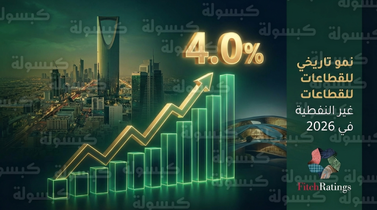 توقعات وكالة فيتش بنمو اقتصادات دول الخليج بنسبة 4% خلال عام 2026 بفضل الطفرة الكبيرة في القطاعات غير النفطية