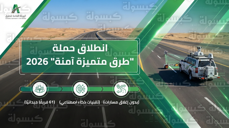 حملة طرق متميزة آمنة 2026: انطلاق 61 فريقاً ميدانياً لمسح الطرق الخارجية في السعودية باستخدام الذكاء الاصطناعي