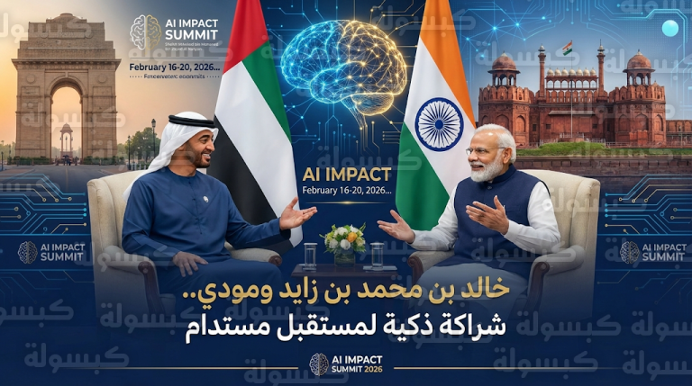 خالد بن محمد بن زايد ومودي يستعرضان آفاق التعاون التكنولوجي خلال قمة تأثير الذكاء الاصطناعي في الهند
