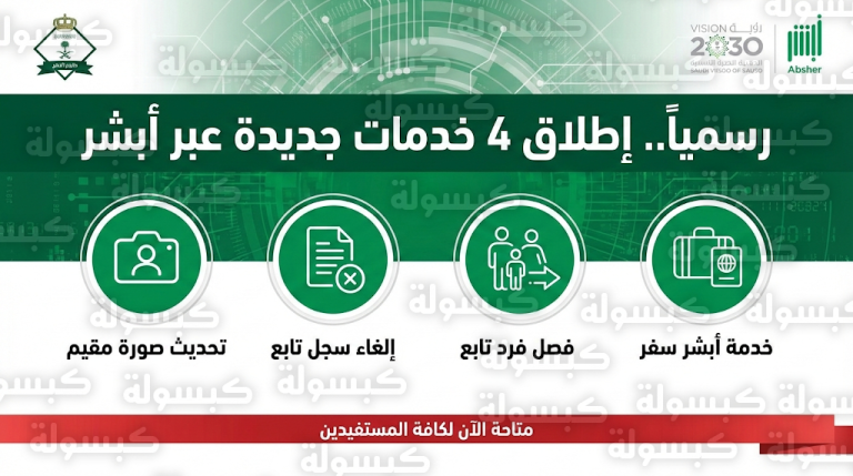 خدمات أبشر الجديدة 2026 – 1447: الجوازات السعودية تدشن رسمياً خدمة تحديث صورة مقيم وفصل التابعين عبر المنصة