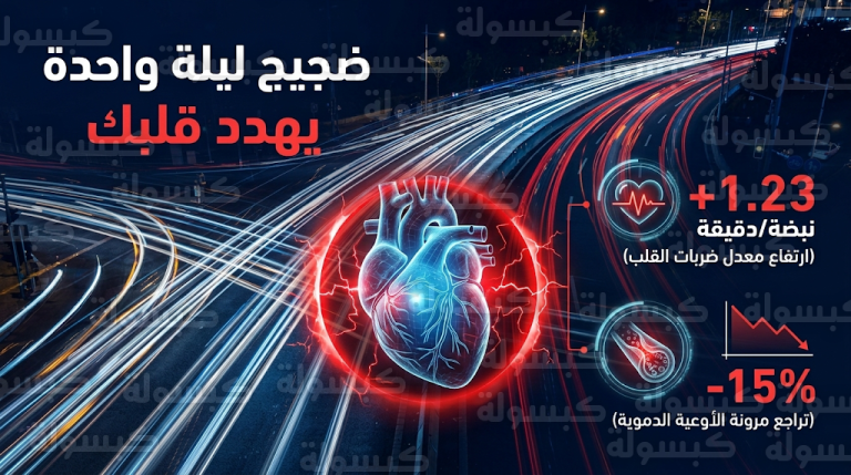 دراسة دولية تؤكد أن التعرض لضوضاء المرور لليلة واحدة يسبب إجهاداً فورياً للقلب والأوعية الدموية