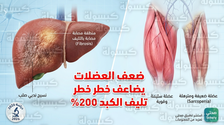دراسة طبية 2026: فقدان الكتلة العضلية يضاعف خطر الإصابة بتليف الكبد لدى كبار السن بنسبة 200%