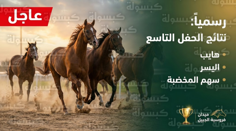 رسمياً.. إعلان نتائج “الحفل التاسع” بميدان الجبيل: قائمة بأسماء الجياد التي خطفت الكؤوس قبل قليل