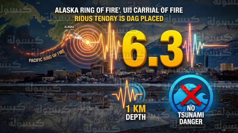 زلزال بقوة 6.3 درجة يضرب ألاسكا وتحذيرات من هزات ارتدادية محتملة