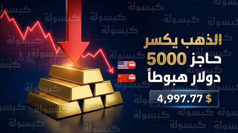 سعر الذهب اليوم الإثنين 16-2-2026: تراجع الأوقية عالمياً دون مستوى 5000 دولار