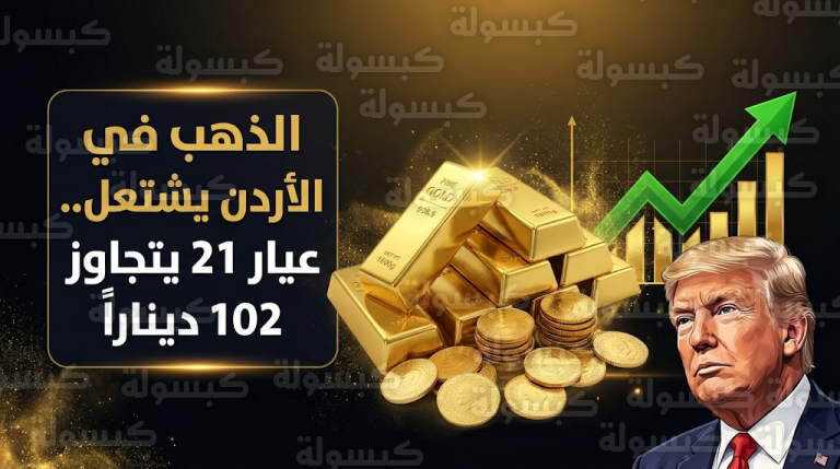 سعر الذهب في الأردن اليوم الإثنين 23-02-2026: قفزة كبيرة لعيار 21 والمعدن الأصفر يشتعل عالمياً