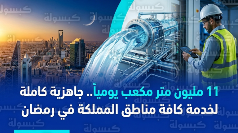 شركة المياه الوطنية ترفع كفاءة منظومتها لضخ 11 مليون متر مكعب يومياً خلال شهر رمضان 1447هـ
