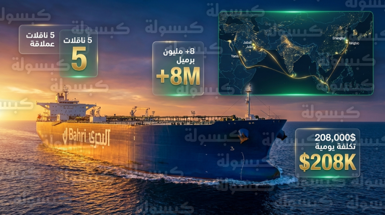 شركة بحري تستأجر 5 ناقلات نفط عملاقة لمواكبة تسارع الطلب العالمي على الخام السعودي