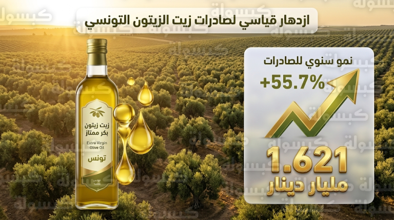 طفرة غير مسبوقة في صادرات زيت الزيتون التونسي بإيرادات قياسية تتجاوز 1.6 مليار دينار