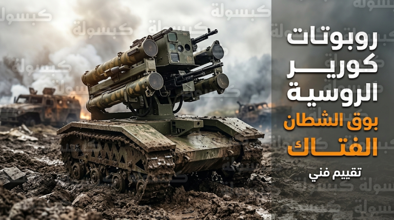 ظهور النسخة المطورة من روبوتات كورير الروسية المزودة بمنظومة بوق الشيطان الصاروخية الفتاكة